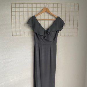Bridesmaid or Formal floor-length gray dress